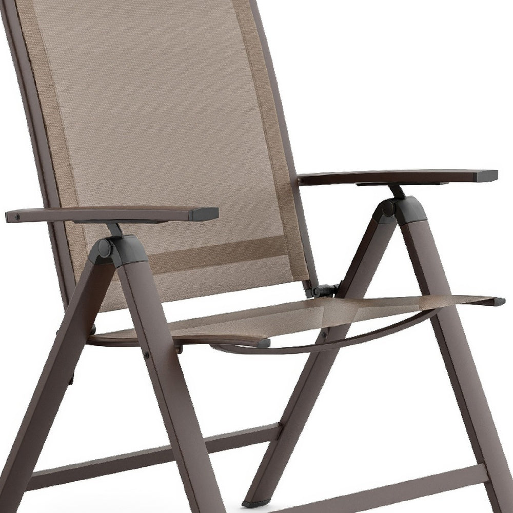Amey Adjustable Outdoor Chair | Set of 2 | Gunmetal Aluminum | Fabric