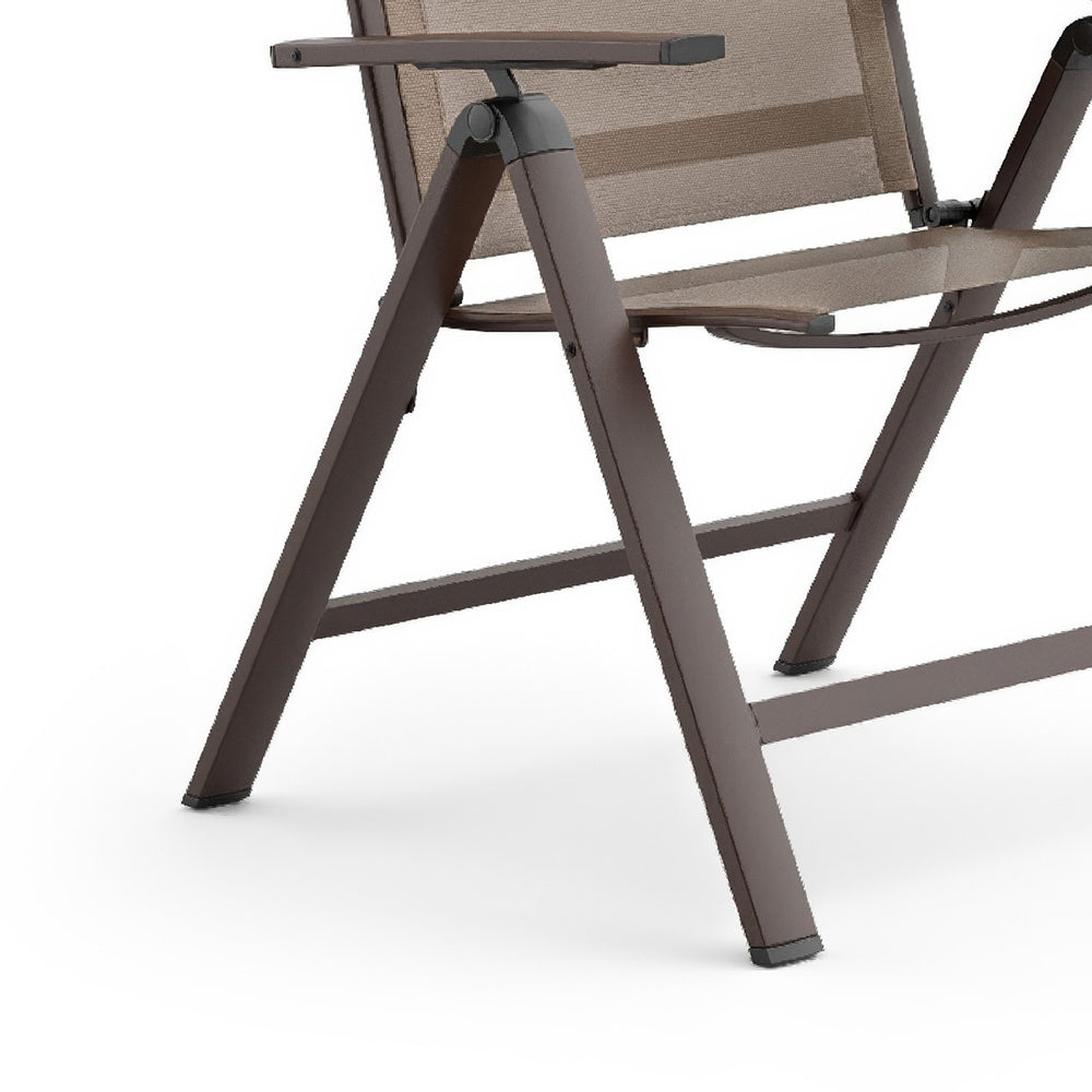 Amey Adjustable Outdoor Chair | Set of 2 | Gunmetal Aluminum | Fabric