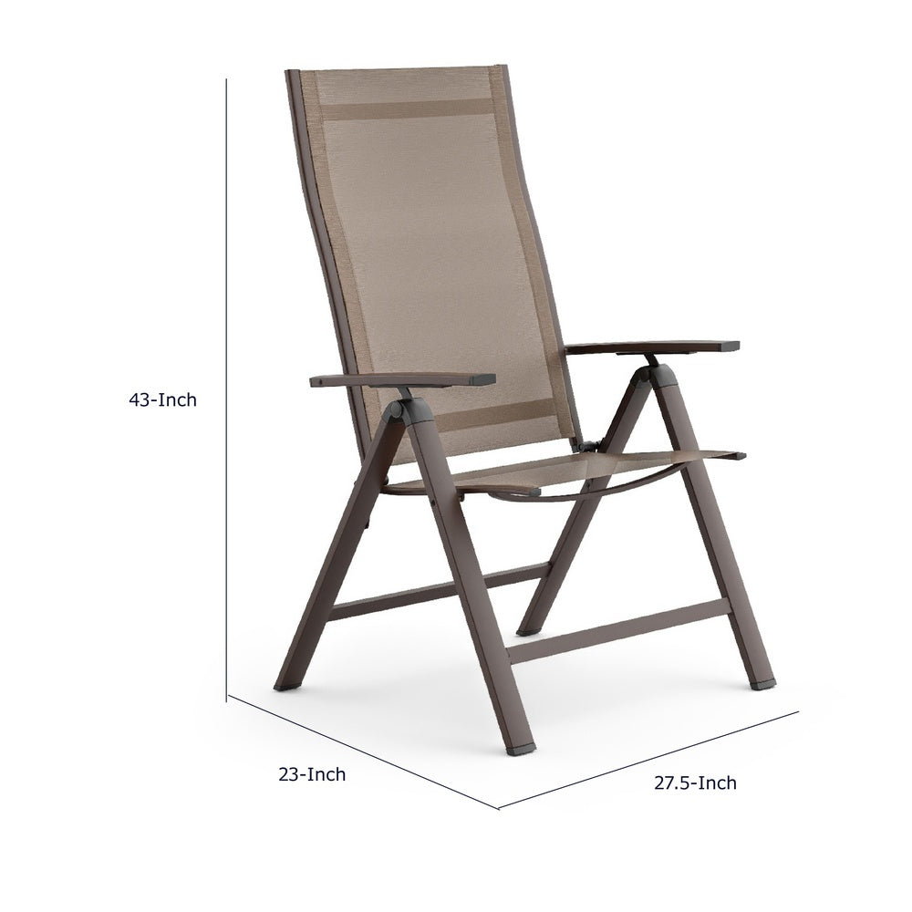 Amey Adjustable Outdoor Chair | Set of 2 | Gunmetal Aluminum | Fabric