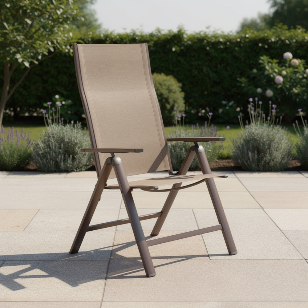 Amey Adjustable Outdoor Chair | Set of 2 | Gunmetal Aluminum | Fabric