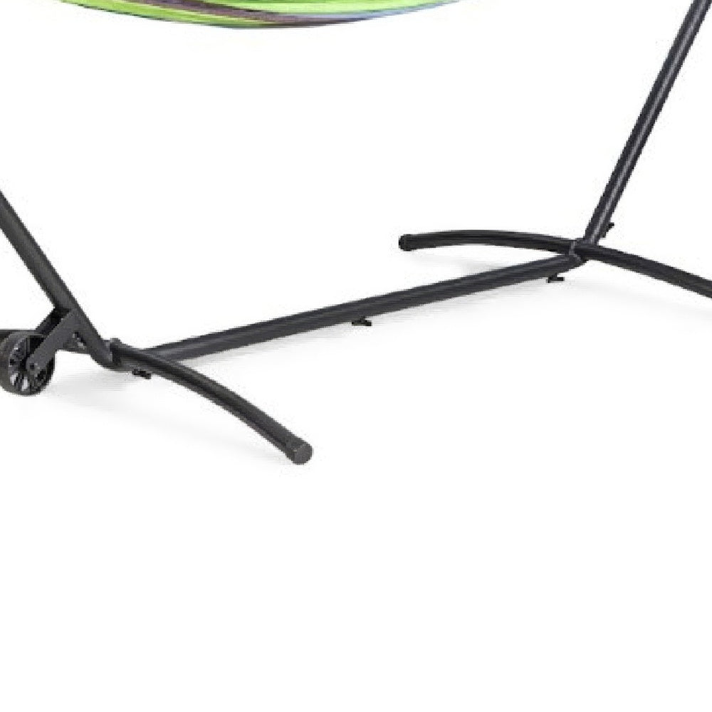 Joena Outdoor Hammock St& with Angled Frame | Black Steel 130"