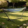 Joena Outdoor Hammock St& with Angled Frame | Black Steel 130"