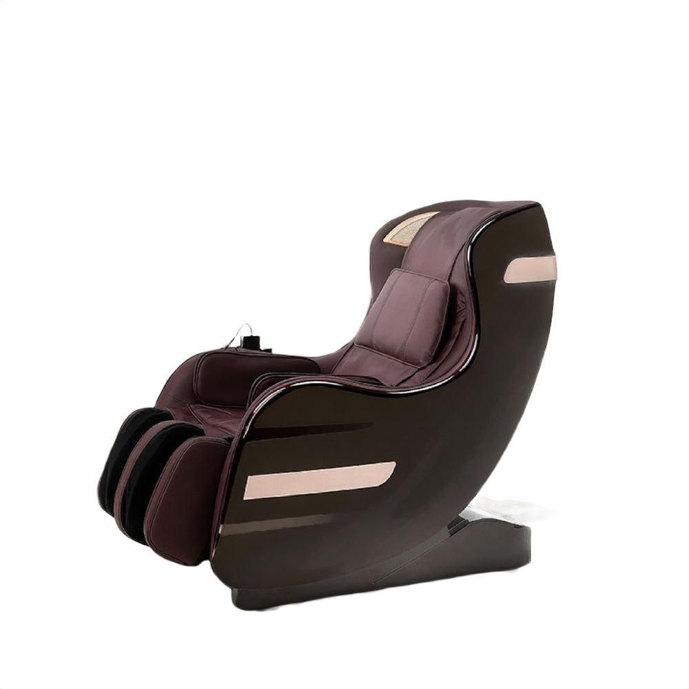 Marty 7 Modes Massage Chair with 3D Back Roller | Brown Faux Leather