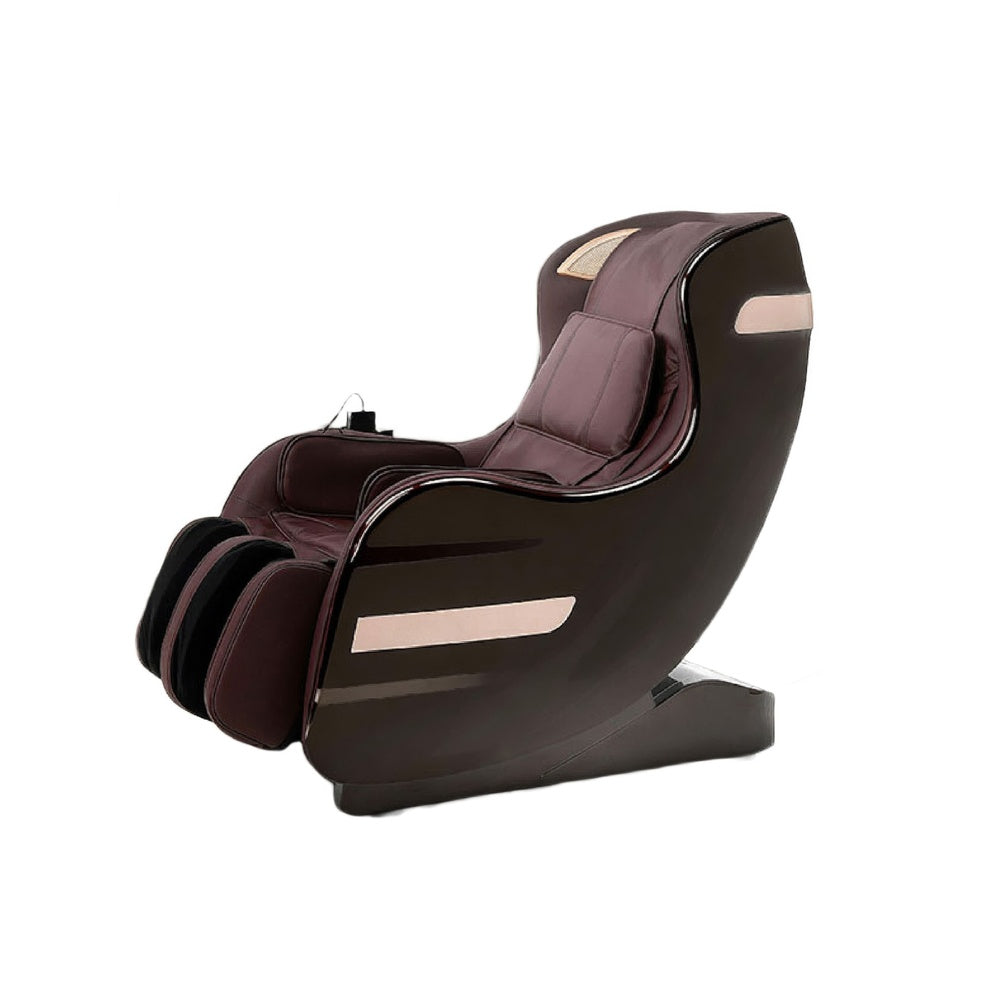 Marty 7 Modes Massage Chair with 3D Back Roller | Brown Faux Leather