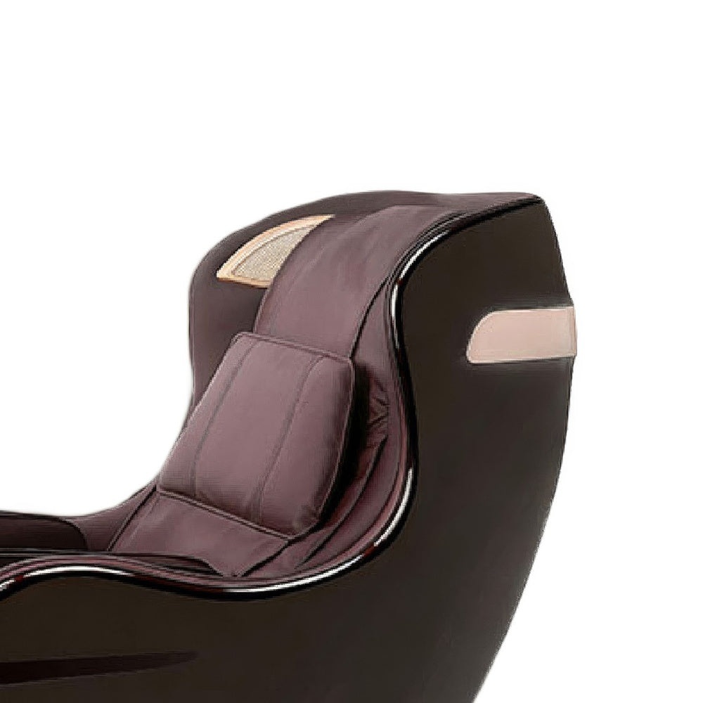 Marty 7 Modes Massage Chair with 3D Back Roller | Brown Faux Leather