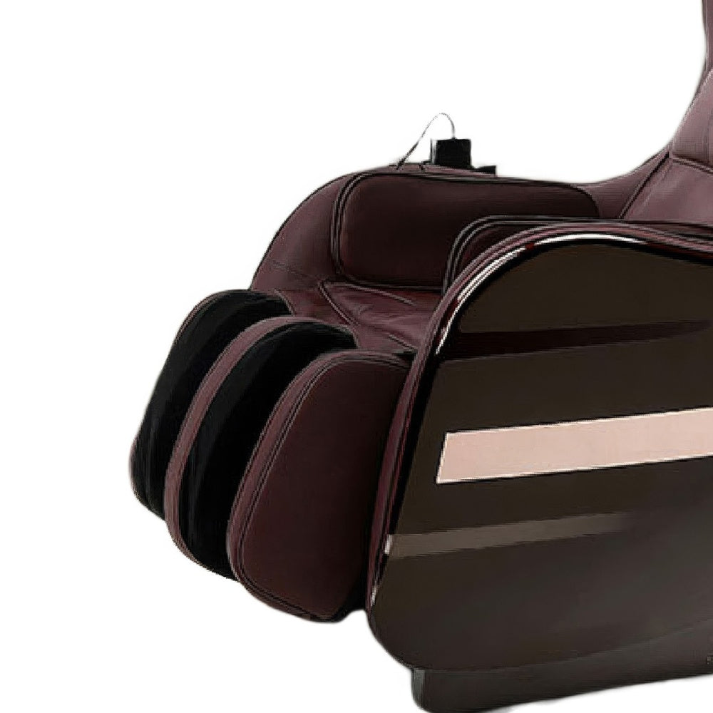 Marty 7 Modes Massage Chair with 3D Back Roller | Brown Faux Leather