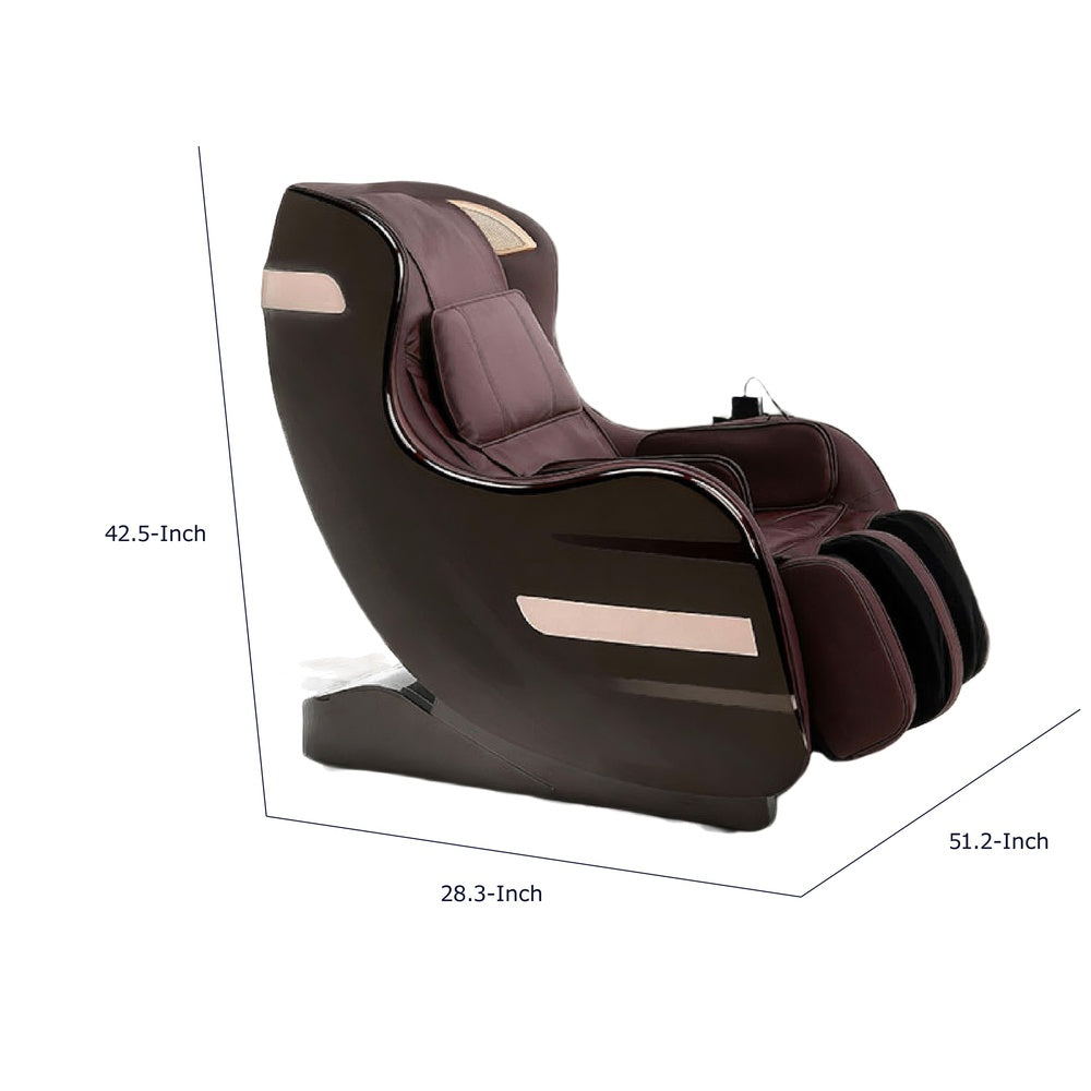 Marty 7 Modes Massage Chair with 3D Back Roller | Brown Faux Leather