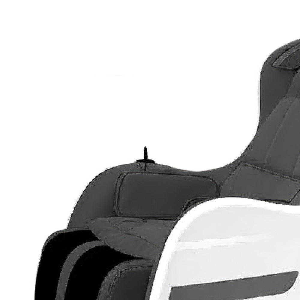 Marty 7 Modes Massage Chair with 3D Back Roller | Black Faux Leather