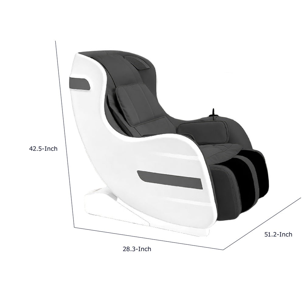 Marty 7 Modes Massage Chair with 3D Back Roller | Black Faux Leather