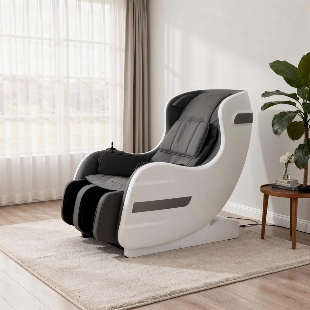 Marty 7 Modes Massage Chair with 3D Back Roller | Black Faux Leather