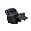 Arisa Manual Glider Recliner Chair with Solid Wood Frame | Black Faux Leather