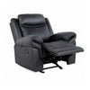 Arisa Manual Glider Recliner Chair with Solid Wood Frame | Black Faux Leather