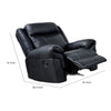 Arisa Manual Glider Recliner Chair with Solid Wood Frame | Black Faux Leather