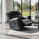 Arisa Manual Glider Recliner Chair with Solid Wood Frame | Black Faux Leather