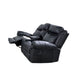 Arisa Manual Reclining Loveseat | Console & Cupholders | Black Faux Leather 79"