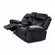 Arisa Manual Reclining Loveseat | Console & Cupholders | Black Faux Leather 79"