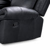 Arisa Manual Reclining Loveseat | Console & Cupholders | Black Faux Leather 79"