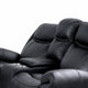 Arisa Manual Reclining Loveseat | Console & Cupholders | Black Faux Leather 79"