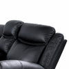 Arisa Manual Reclining Loveseat | Console & Cupholders | Black Faux Leather 79"
