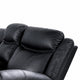 Arisa Manual Reclining Loveseat | Console & Cupholders | Black Faux Leather 79"
