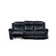 Arisa Manual Reclining Sofa | Drop-Down Table | Black Faux Leather 87"