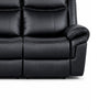 Arisa Manual Reclining Sofa | Drop-Down Table | Black Faux Leather 87"