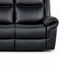 Arisa Manual Reclining Sofa | Drop-Down Table | Black Faux Leather 87"