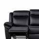 Arisa Manual Reclining Sofa | Drop-Down Table | Black Faux Leather 87"