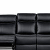 Arisa Manual Reclining Sofa | Drop-Down Table | Black Faux Leather 87"