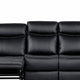 Arisa Manual Reclining Sofa | Drop-Down Table | Black Faux Leather 87"