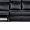 Arisa Manual Reclining Sofa | Drop-Down Table | Black Faux Leather 87"