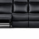 Arisa Manual Reclining Sofa | Drop-Down Table | Black Faux Leather 87"