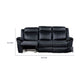 Arisa Manual Reclining Sofa | Drop-Down Table | Black Faux Leather 87"