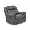Arisa Manual Glider Recliner Chair w Wood Frame | Dark Gray Faux Leather