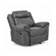 Arisa Manual Glider Recliner Chair w Wood Frame | Dark Gray Faux Leather
