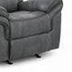 Arisa Manual Glider Recliner Chair w Wood Frame | Dark Gray Faux Leather