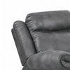 Arisa Manual Glider Recliner Chair w Wood Frame | Dark Gray Faux Leather