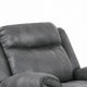 Arisa Manual Glider Recliner Chair w Wood Frame | Dark Gray Faux Leather