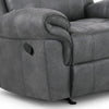 Arisa Manual Glider Recliner Chair w Wood Frame | Dark Gray Faux Leather