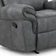 Arisa Manual Glider Recliner Chair w Wood Frame | Dark Gray Faux Leather