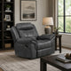 Arisa Manual Glider Recliner Chair w Wood Frame | Dark Gray Faux Leather