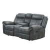 Arisa Manual Reclining Loveseat w Console | Dark Gray Faux Leather 79"