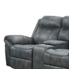 Arisa Manual Reclining Loveseat w Console | Dark Gray Faux Leather 79"