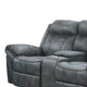 Arisa Manual Reclining Loveseat w Console | Dark Gray Faux Leather 79"