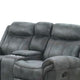 Arisa Manual Reclining Loveseat w Console | Dark Gray Faux Leather 79"