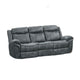 Arisa Manual Reclining Sofa | Drop-Down Table | Gray Faux Leather 87"