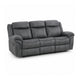 Arisa Manual Reclining Sofa | Drop-Down Table | Gray Faux Leather 87"