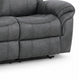 Arisa Manual Reclining Sofa | Drop-Down Table | Gray Faux Leather 87"
