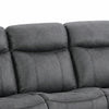 Arisa Manual Reclining Sofa | Drop-Down Table | Gray Faux Leather 87"