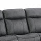 Arisa Manual Reclining Sofa | Drop-Down Table | Gray Faux Leather 87"